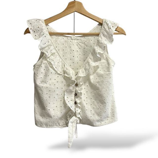 Talla S - Camiseta crop top con calados