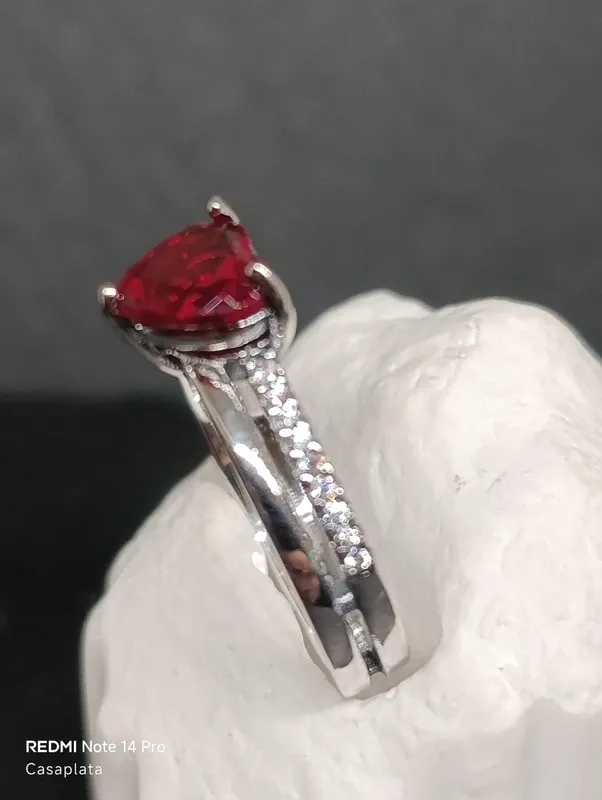 Anillo "Red Heart" Plata S925 308