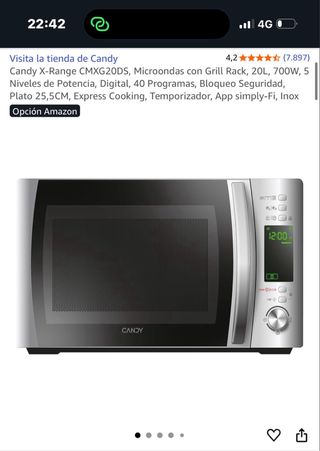Microondas Candy X-Range CMXG20DS Grill