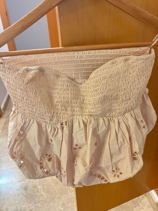 Top Zara rosa palabra de honor