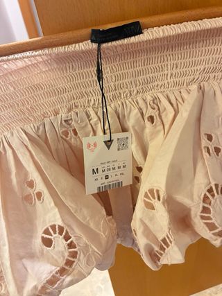 Top Zara rosa palabra de honor
