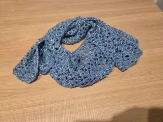 Bufanda mujer azul plateada