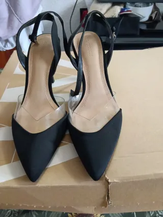 Zapatos Steve Madden Negros Tacón Transparente