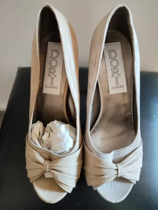 Sandalias Dori Tacón Fiesta Beige