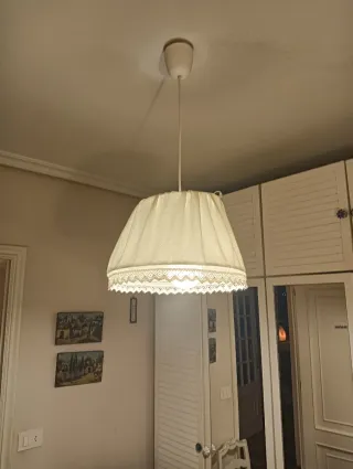 Lámpara de techo tela encaje