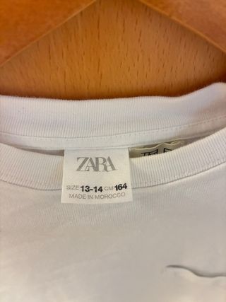 Camiseta Zara blanca bolsillo