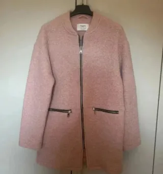 Abrigo rosa lana con etiqueta