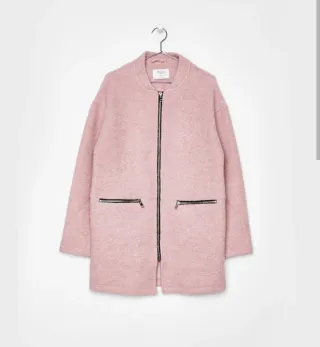 Abrigo rosa lana con etiqueta