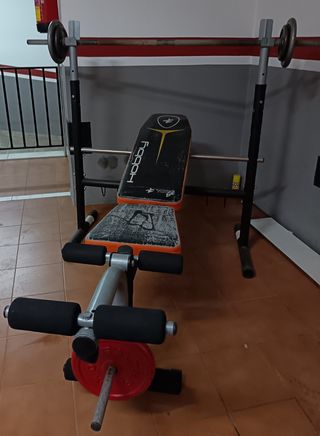 Banco de pesas Hobby con barra (sin pesas)