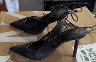 Zapatos de tacón Zara rosa talla 39