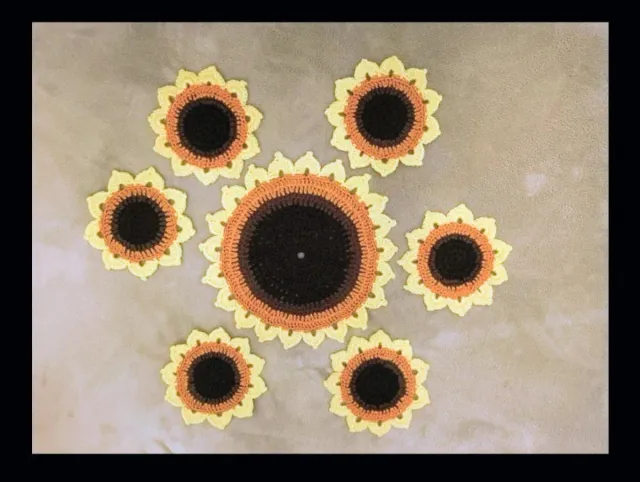 Posavasos crochet girasol