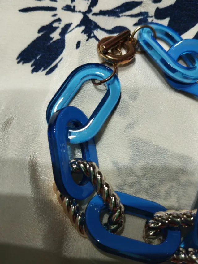 Set Bracciale e Orecchini Blu e Oro