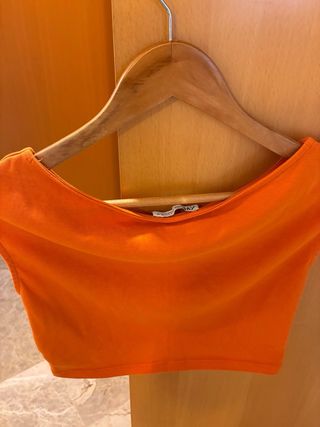 Crop top Zara Naranja