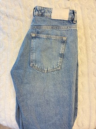 Pantalones Zara Tiro Alto Azul