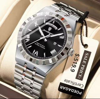 No para venta - Reloj Poedagar Hombre Negro y Plat