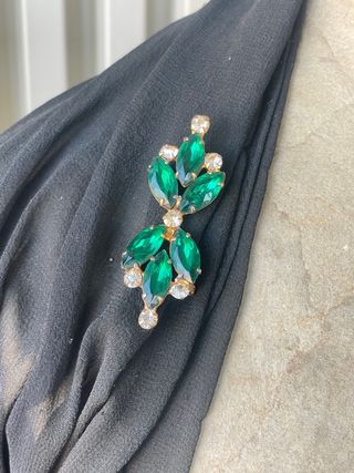 Spilla Vintage Italiana Oro e Verde