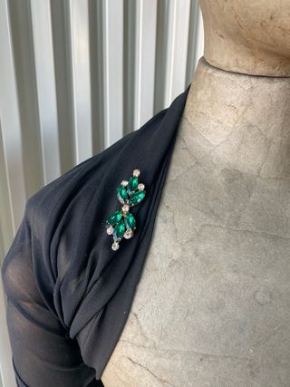 Spilla Vintage Italiana Oro e Verde