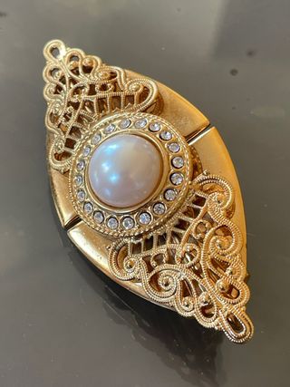 Spilla Vintage Anni '80 Oro e Perla