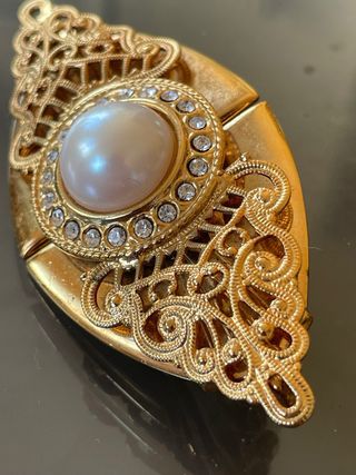 Spilla Vintage Anni '80 Oro e Perla