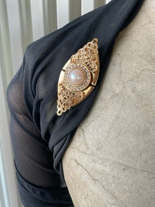 Spilla Vintage Anni '80 Oro e Perla