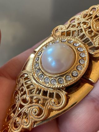 Spilla Vintage Anni '80 Oro e Perla
