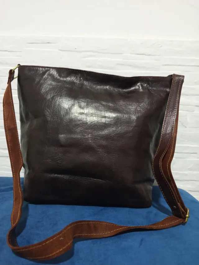 Bolso de Cuero Natural Artesanal