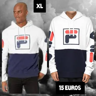 Sudadera Fila XL Blanca y Azul