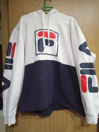 Sudadera Fila XL Blanca y Azul