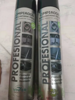 Dos boteillas leimpiar acero inox
