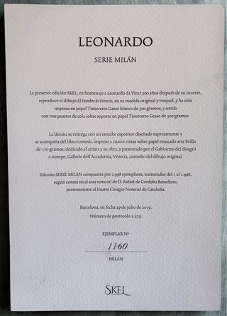 Reproducción Hombre de Vitruvio Certificada