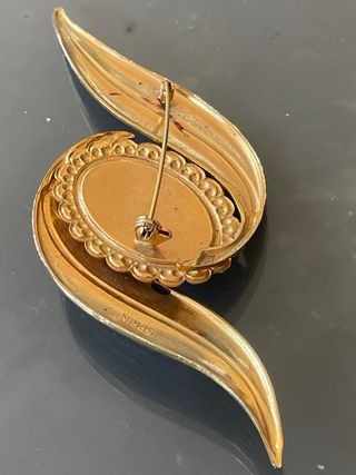 Spilla Vintage Firmata Spain Nera Oro