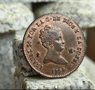 3 Monedas Isabel II, 3 Cuar, 2 maravedis 1848,1858