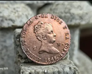 3 Monedas Isabel II, 3 Cuar, 2 maravedis 1848,1858