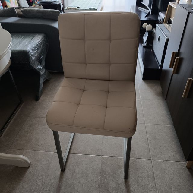 Juego de comedor blanco madera y metal