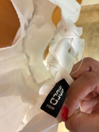 Camiseta H&M Blanca Manga Abullonada
