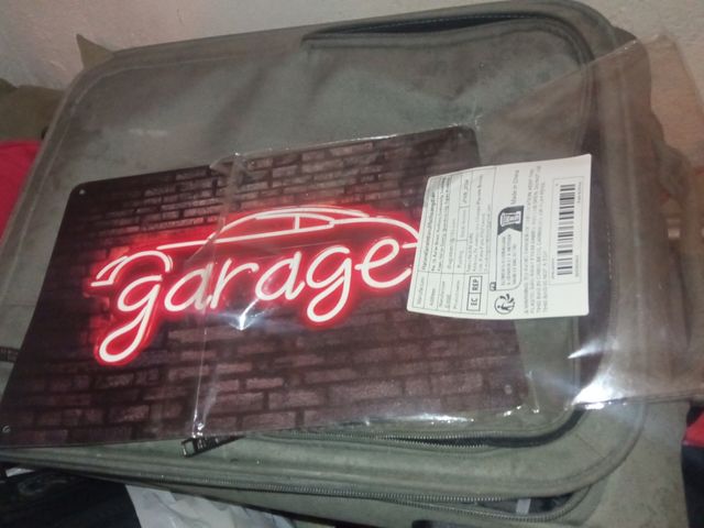 Placa decorativa Garage neón