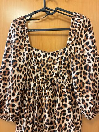Vestido largo estampado leopardo