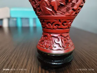 Antiguo conjunto chino lacado cinabrio