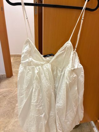 Vestido mini Zara blanco