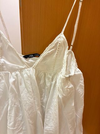 Vestido mini Zara blanco