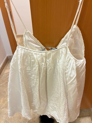 Vestido mini Zara blanco