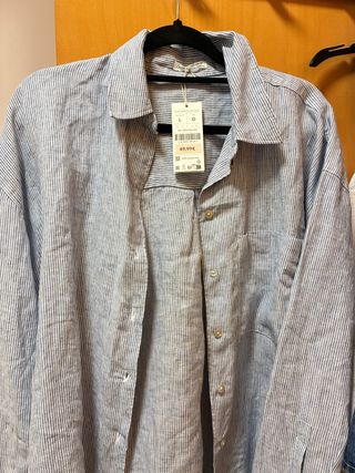 Camisa Oysho Rayas Azul Talla L