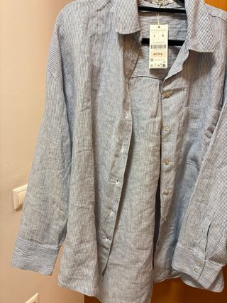 Camisa Oysho Rayas Azul Talla L