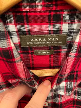 Camisa Zara Man cuadros XL