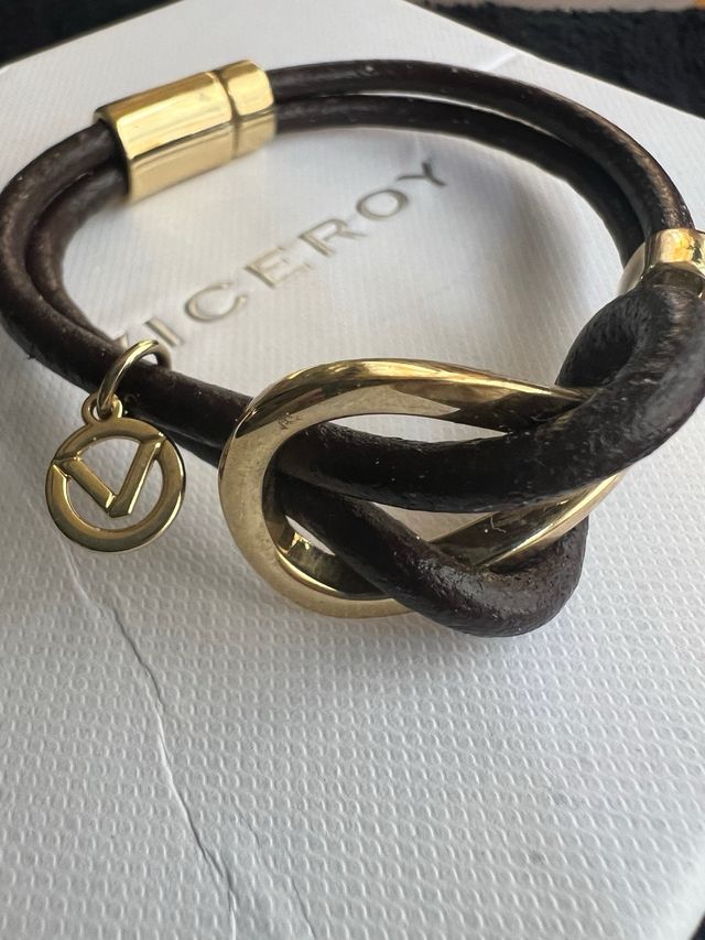 Pulsera Viceroy Piel Marrón y Dorada