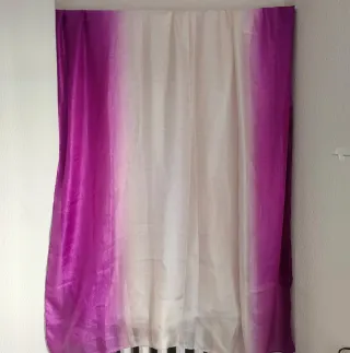 Pañuelo velo degradado fucsia y blanco