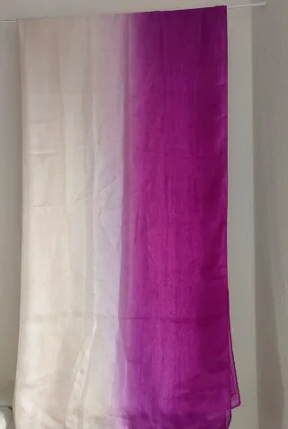 Pañuelo velo degradado fucsia y blanco