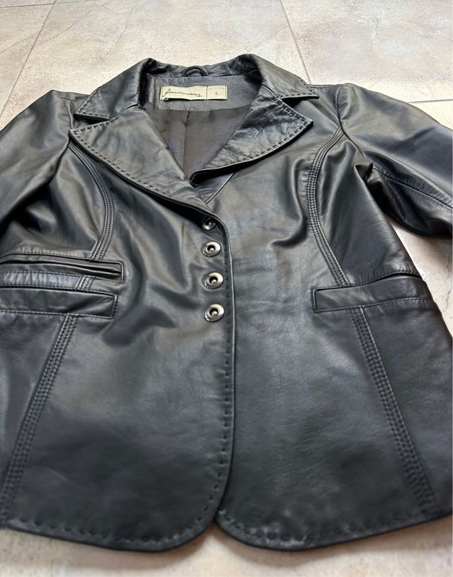 Chaqueta de Cuero 100% Stradivarius Vintage 