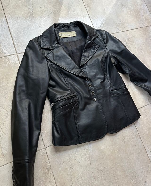Chaqueta de Cuero 100% Stradivarius Vintage 