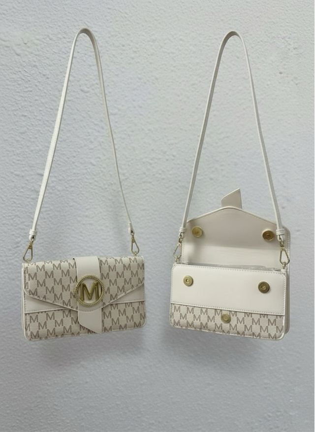 Bolso elegante M beige y dorado